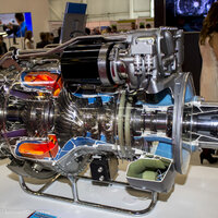 Двигатель от Safran Turbomeca. Можете прикинуть параметры? Три осевых турбины компрессора дополняет центробежная. Какая степень сжатия? Мощность на выходе? Ваши предположения! Лично меня размер/мощность/масса впечатлило.